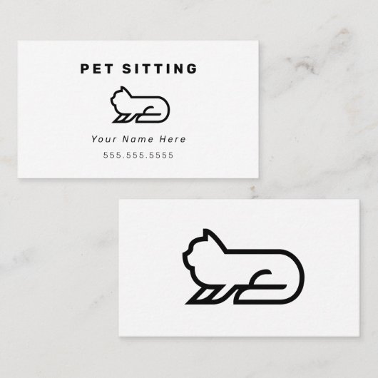 Kat Pet Sitting Visitekaartjes (Voorkant / Achterkant)