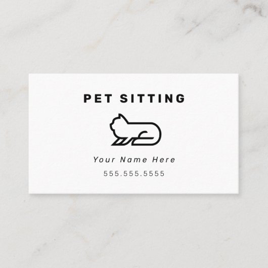 Kat Pet Sitting Visitekaartjes (Voorkant)