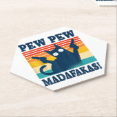 Kat Pew Pew Madafakas Crazy Kat Geweer Kartonnen Onderzetters (Schuin)