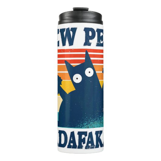 Kat Pew Pew Madafakas Crazy Kat Geweer Thermosbeker (Voorkant)