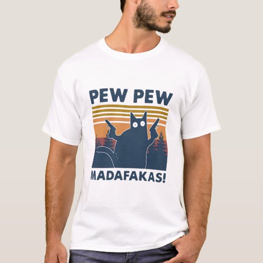  kat Pew Pew Madafakas T-shirt (Voorkant)
