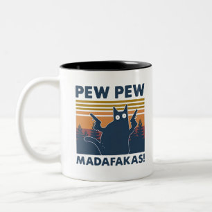 kat Pew Pew Madafakas Tweekleurige Koffiemok