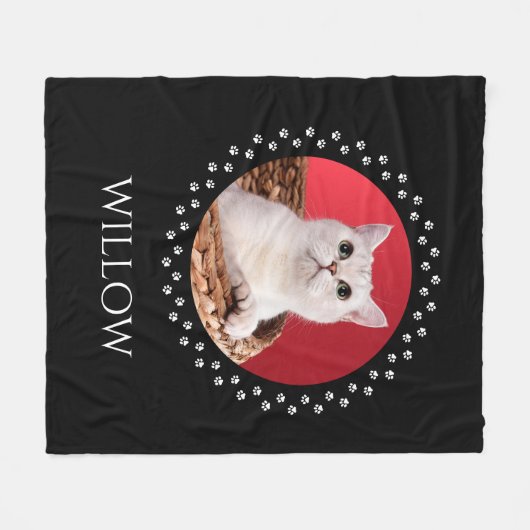 Kat Photo Blanket - persoonlijke toetsenbordweerga Fleece Deken (Voorkant (Horizontaal))