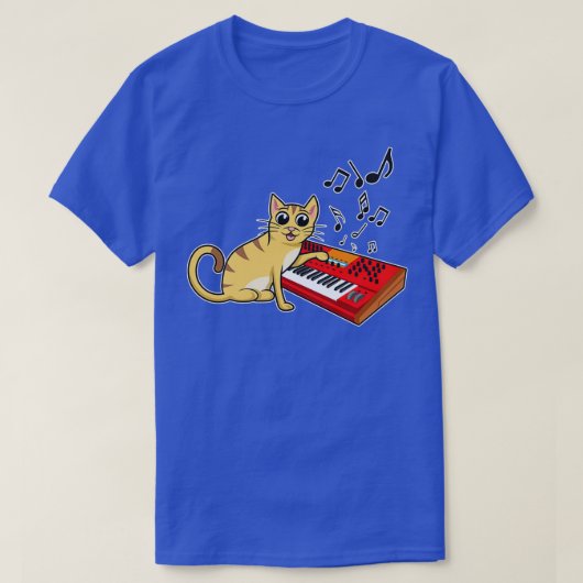 Kat-pianopiano-toetsenbord T-shirt (Design voorkant)