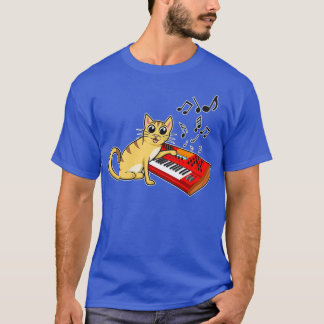 Kat-pianopiano-toetsenbord T-shirt
