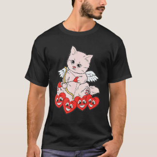 Kat Pijl Hart Valentijnsdag Schattige Kitten Kat L T-shirt
