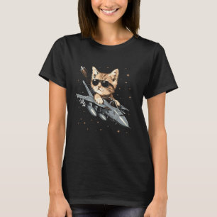 Kat Piloot Kitten Vliegend Vliegtuig Luchtvaart T-shirt