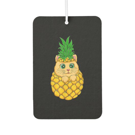 Kat Pineappel | Cute Cat Lover | Summer Fruit Gift Luchtverfrisser (Voorkant)