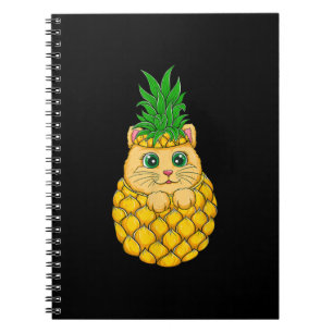 Kat Pineappel Cute Cat Lover Summer Fruit Gift Notitieboek