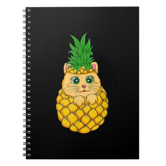 Kat Pineappel | Cute Cat Lover | Summer Fruit Gift Notitieboek (Voorkant)