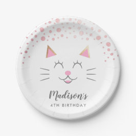 Kat Pink Gold Birthday Papieren Bordje