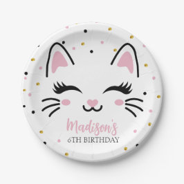Kat Pink Gold Birthday Papieren Bordje