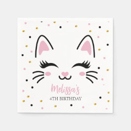 Kat Pink Gold Birthday Servet