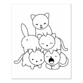 Kat-piramide - Kleurgroep van katten Pagina Rubberstempel (Afrduk)