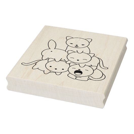 Kat-piramide - Kleurgroep van katten Pagina Rubberstempel (Stempel)