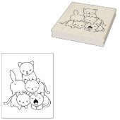 Kat-piramide - Kleurgroep van katten Pagina Rubberstempel (Gestempeld)