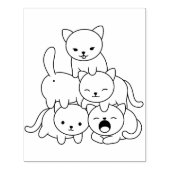 Kat-piramide - Kleurgroep van katten Pagina Rubberstempel (Afrduk)