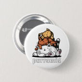 Kat Piramide Purramide Knuffel Kittens Ronde Button 5,7 Cm (Voorkant /achterkant)