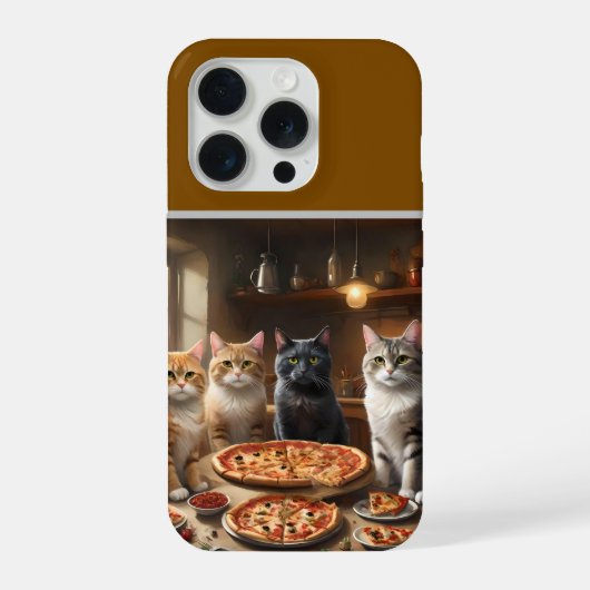 Kat Pizza Avond, iPhone Hoesje (Achterkant)