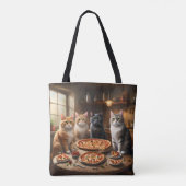 Kat Pizza Avond, Tote Bag (Achterkant)