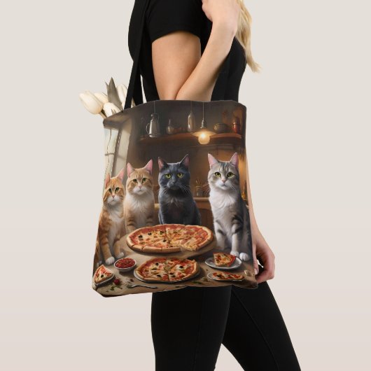 Kat Pizza Avond, Tote Bag (Dichtbij)
