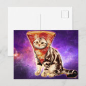 Kat-pizza Briefkaart (Voorkant / Achterkant)