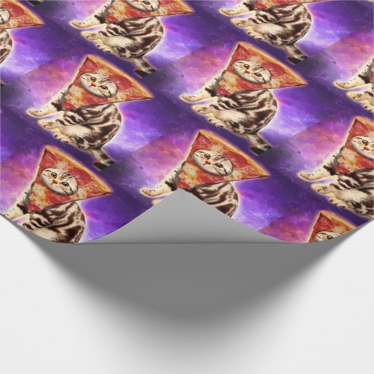 Kat-pizza Cadeaupapier (Hoek)