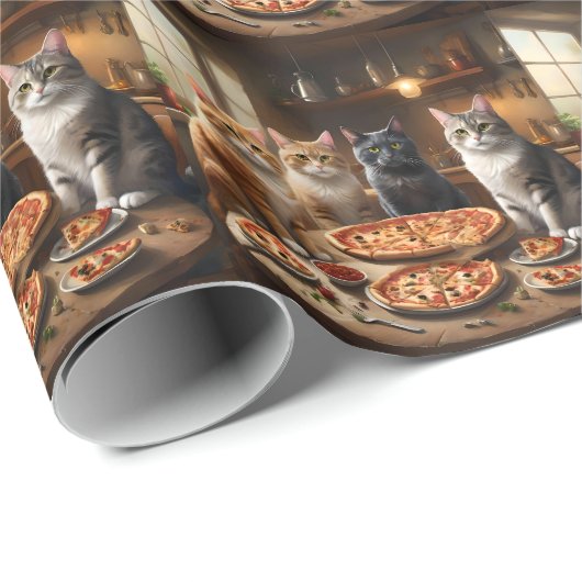 Kat Pizza Nacht, Cadeaupapier (Rol Hoek)