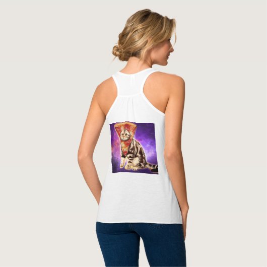 Kat-pizza Tanktop (Volledige Achterkant)
