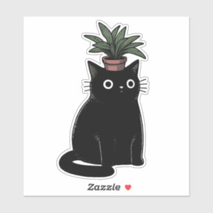 Kat Plant hoofd Sticker