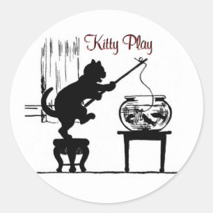 Kat Play Cat Silhouette Stickers