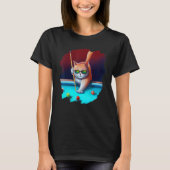 Kat-poel-biljarten in Lounge Cool Funny Ca T-shirt (Voorkant)
