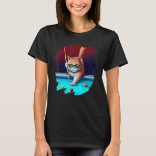 Kat-poel-biljarten in Lounge Cool Funny Ca T-shirt
