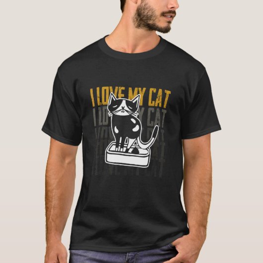Kat poep kattenbak opruimen na huisdieren 1 t-shirt (Voorkant)