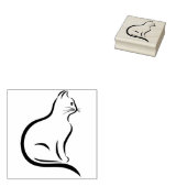 kat poes kunststempel rubberstempel (Gestempeld)