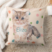 Kat poka-stippen met aangepaste waterverf roze kin kussen (Deken)