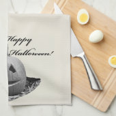 Kat & Pompoen Gelukkig Halloween Theedoek (Quarter Fold)