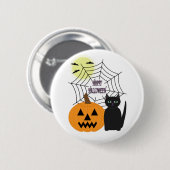 Kat & Pompoen Halloween Ronde Button 5,7 Cm (Voorkant /achterkant)