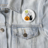 Kat & Pompoen Halloween Ronde Button 5,7 Cm (In situ)