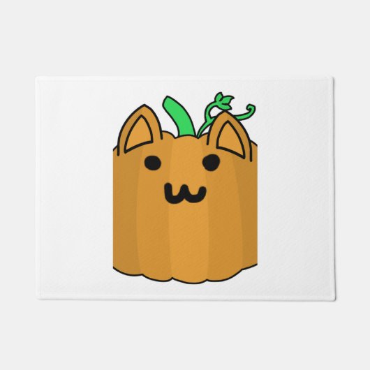 Kat Pompoen Halloween Sticker Deurmat (Voorkant)