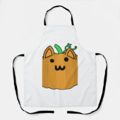 Kat Pompoen Halloween Sticker Schort (Voorkant)