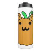 Kat Pompoen Halloween Sticker Thermosbeker (Voorkant)
