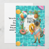 Kat Pool Feestje  Kaart (Voorkant / Achterkant)