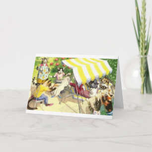  Kat Pool Party Chaos Note Card Kaart