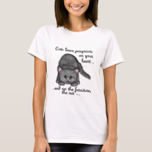 Kat pootafdrukken t-shirt