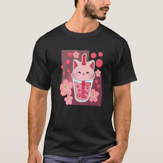 Kat Pootjes Esthetisch Groovy Karton Kat T-shirt (Voorkant)