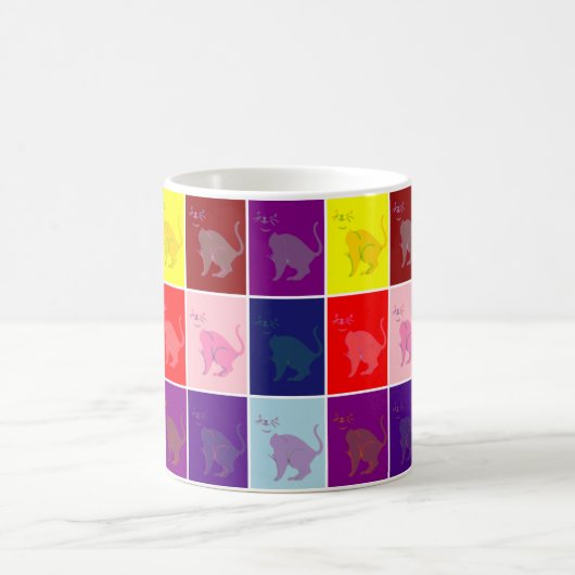 Kat-pop glimlachen koffiemok (Center)