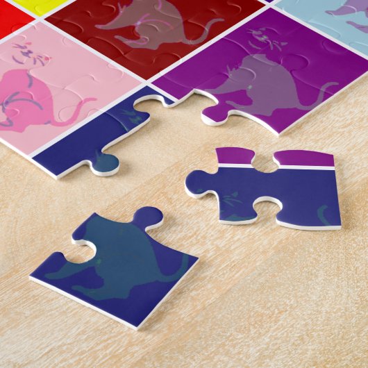 Kat-pop glimlachen legpuzzel (Zijkant)