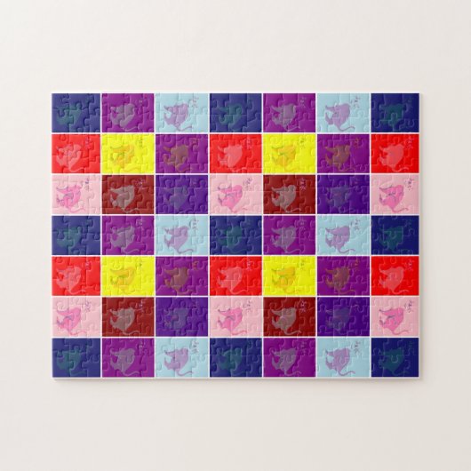 Kat-pop glimlachen legpuzzel (Horizontaal)