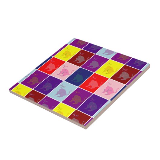 Kat-pop glimlachen tegeltje (Zijkant)